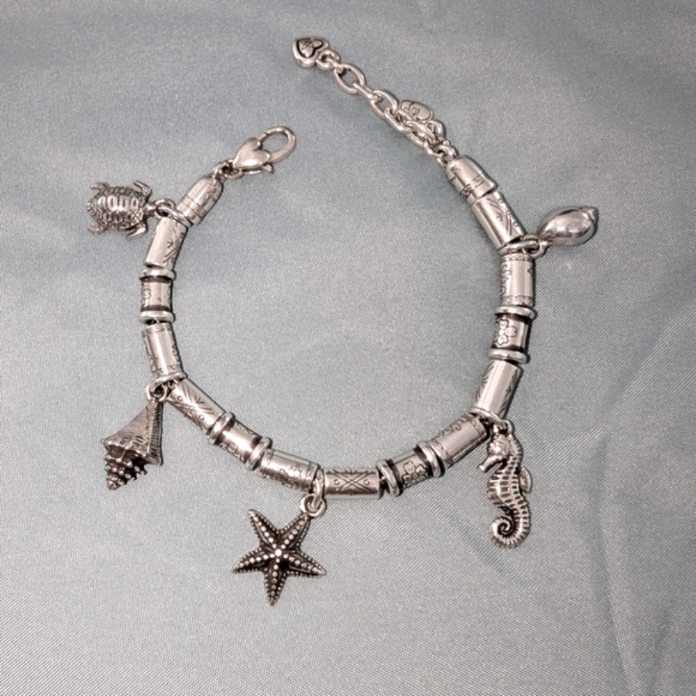 Silver Charm Bracelet with Sea Life Charms